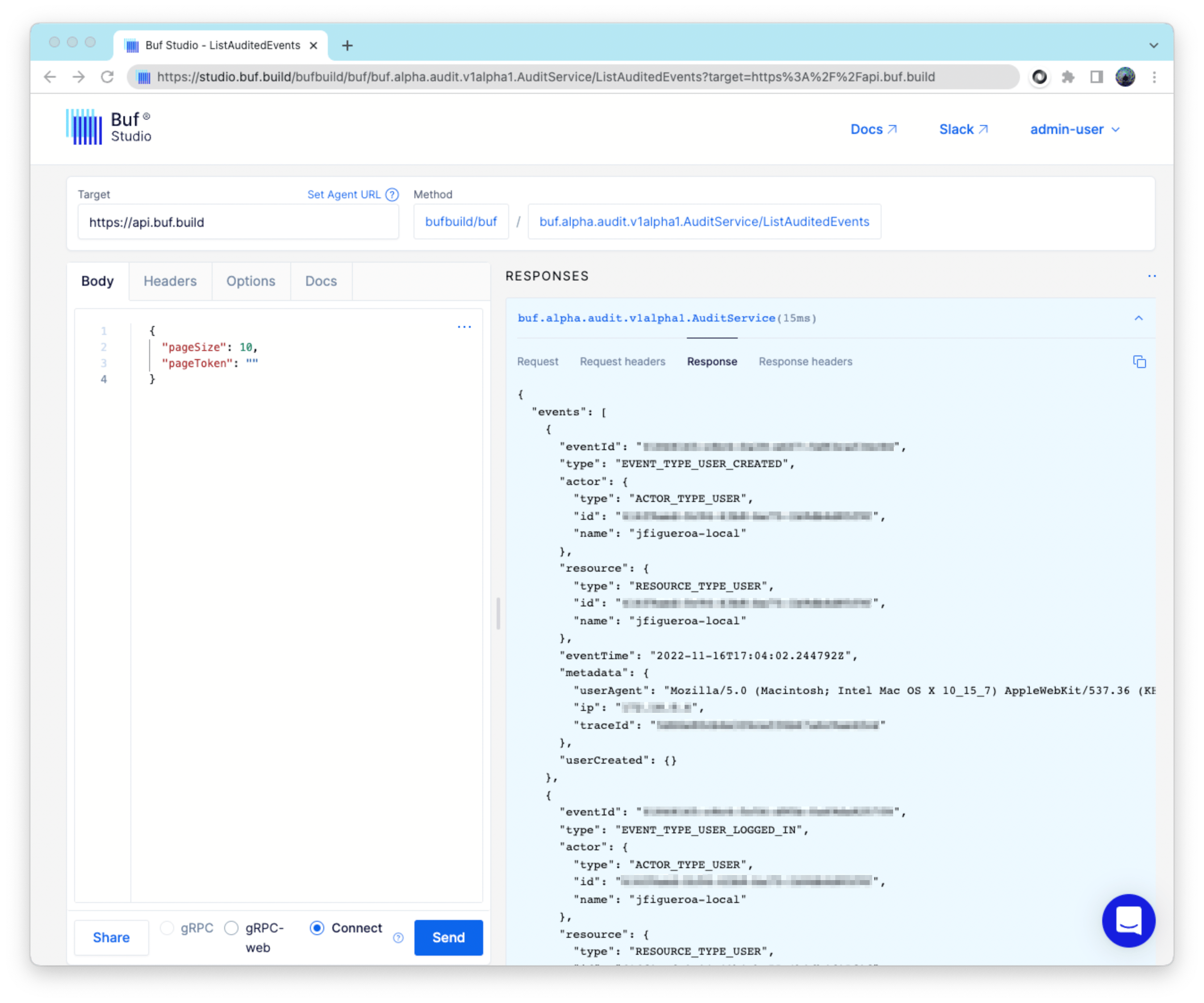 Listing Audit Events
