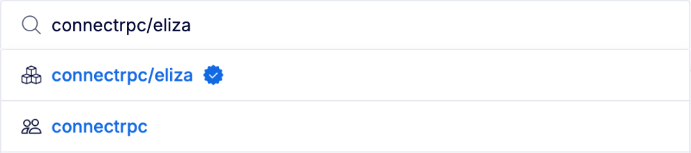 Screenshot of search dropdown